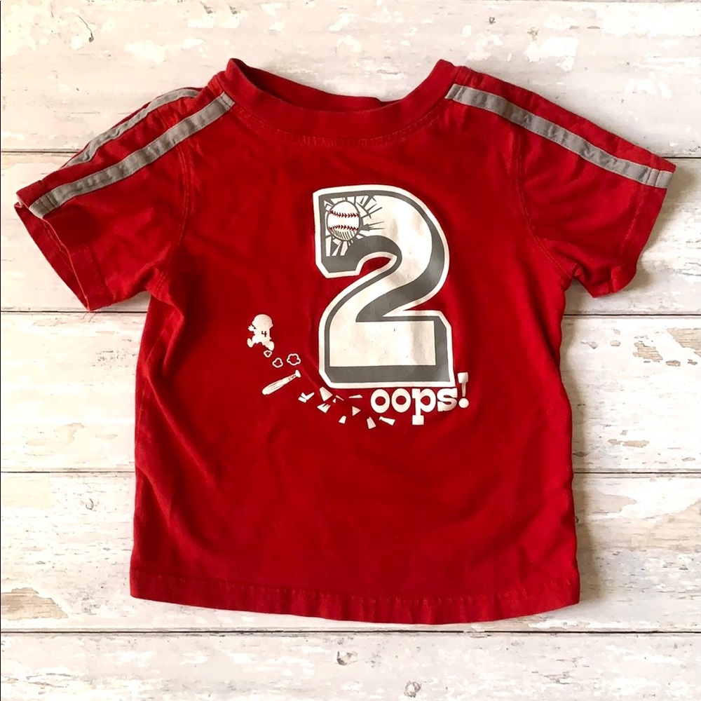 Boys 4T Red Baseball Shirt Short Sleeves Circo Brand 100% Cotton Toddler Size 4